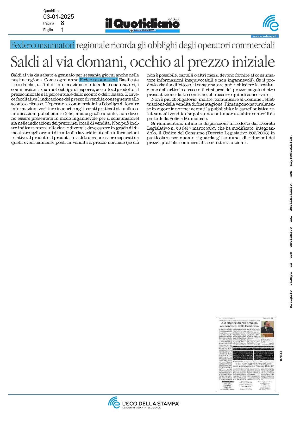 Il Quotidiano del Sud 3 Gennaio 2025